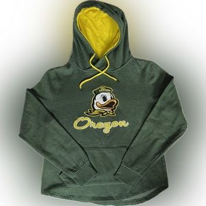 💚 University of Oregon Ducks Green w/Yellow Hoody With Mascot Size Medium.